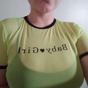 Neon baby girl crop top